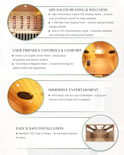 Duthss Customize Outdoor Far Infrared&Steam Sauna Rooms,1-6 Person Canadian Cedar Infrared Steam Barrel Saunas,Customization of Size, Color, Front and Rear Windows, roof, Porch, Heater, Interior, etc Duthss