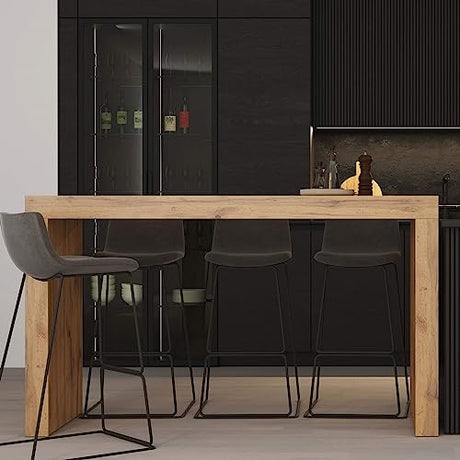Mobili Fiver Evolution High Bar Table - Ashwood White for 6 People, Modern Kitchen Island Mobili Fiver