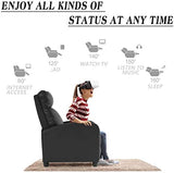 Pazidom Recliner Chair, Massage Chair Reclining Chair Sofa Lounge Chair Living Room Chair with Footrest, PU Leather Reading Chair Lounge Chair for Home Room, Black Pazidom