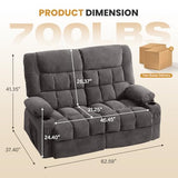BOSMILLER Reclining Loveseat with Cup Holders for Living Room 2 Seat Manual Loveseat Recliner with Side Pocket