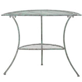 SAFAVIEH Outdoor Collection Genson Antique Dark Green Wrought Iron Half Moon Console Table SAFAVIEH