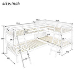 L-Shaped Bunk Bed with Ladder,Twin Size Merax