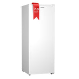 Upstreman 7.0 Cu.Ft Upright Freezer, Large Capacity Garage Ready Deep Freezer with 5 Adjustable Shelves, Convertible Refrigerator/Freezer, Reversible Door for Home, Basement, Apartment (White) Upstreman