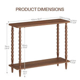 HOOBRO 39.4'' Console Table, 2-Tier Entryway Table Sofa Table with Storage, Mid-Century Modern Behind Couch Table with Rubberwood Leg for Living Room, Hallway, Foyer, Walnut WL105XG01 HOOBRO