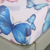 SDIII Colorful Butterfly Queen Fitted Sheet with 2 Pillowcases, Not Including Flat Sheet, Soft Microfiber Cute Fitted Sheets for Kids Boys Girls Teens SDIII