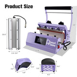 PlanetFlame Tumbler and Hat Heat Press Machine, 2-in-1 Combo Machine for Cup and Cap with Gloves and High Temp Heat Resistant Tape for 11oz-30oz Sublimation Tumbler and All Caps, Purple PlanetFlame