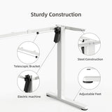 Claiks Standing Desk Frame, Electric Stand Up Desk Legs Frame Workstation Up to 63",C-Shaped Adjustable Standing Computer Desk for Home and Office, (White Frame only) Claiks