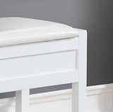 Roundhill Furniture Rouen Clean White Seating Bench with Shoe Storage, Roundhill Furniture