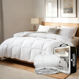 Hotel Suite Feather Down Comforter, Natural Fluffy Duvet Insert, Luxurious Hotel Collection Quilts, All Season Bedding Comforter, 100% Cotton Cover（Twin Size, 68 x 88 Inch, White） Hotel Suite