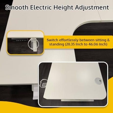 Standing Desk - 63 x 24 Inch L Shaped Electric Height Adjustable Desk - Ergonomic Left Corner Work Station Setup for Home Office, Gaming, Sit Stand, Large L Shaped Wooden Table for PC Computer, Laptop ThriveHive