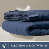 Madison Park Windom Down Alternative Blanket, Premium 3M Scotchgard Moisture Wicking Treatment, Lightweight and Soft Bed Cover For All Season, Satin Trim, Navy Full/Queen Madison Park
