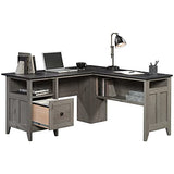 Sauder August Hill L-Shaped Home Office Desk, L: 59.06" x W: 58.74" x H: 29.25", Mystic Oak finish Sauder