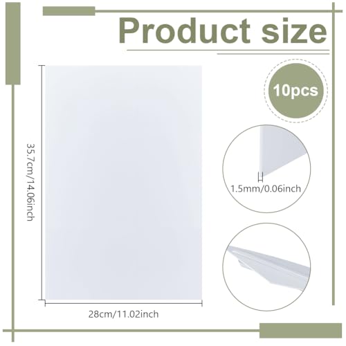 UNICRAFTALE 10 Sheet Self Stick Mounting Board 14.05"x11.02" White Picture Frame Backing Board for Cross Stitch Rectangle Photo Frame Backing for Cardmaking Embroidery Needlework Craft UNICRAFTALE