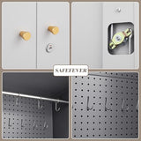 SAFEFEVER Outdoor Metal Storage Cabinet,Garden Storage Cabinet with Waterproof Coating,Waterproof Lockable Storage Cabinets for Garden,Backyard,Lawn,Dark Gray+White SAFEFEVER