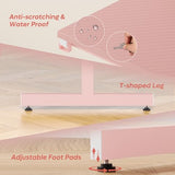 Bestier Small Gaming Desk with Monitor Stand, 42 inch LED Computer Desk, Gamer Workstation with Cup Holder & Headset Hooks, Modern Simple Style Desk for Home Office, Carbon Fiber Pink Bestier