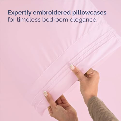 Full Size 4 Piece Sheet Set - Comfy Breathable & Cooling Bed Sheets Set - Hotel Luxury Bedding for Women, Men, Kids, Teens, Boys & Girls - Deep Pockets, Soft and Wrinkle Free - Oeko-Tex - Light Pink CGK Unlimited
