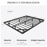 SHA CERLIN Floating Bed Frame Full Size with Smart LED Lights and Charging Station, Heavy Duty Metal Platform Bed with Modern Design,No Box Spring Needed, Easy Assembly, Matte Black SHA CERLIN