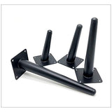 Generic Set of 4 Metal Oblique Tapered Matte Black Furniture Legs,DIY Replacement Sofa Couch Chair Legs,Coffee Table Legs,TV/Bathroom Cabinet Legs,10-72cm,with Screws (25cm/9.8in) (Black 72cm/28.3in) WoodArtSupply