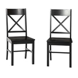 Walker Edison Modern Farmhouse Wood X-Back Armless Dining Chairs Kitchen, Set of 2, Black Walker Edison