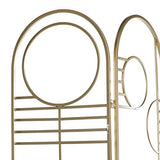 Deco 79 Metal Geometric Room Divider Screen - Hinged Foldable Arched Partition 3 Panel Privacy Screen, 50" x 1" x 69", Gold Deco 79