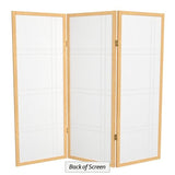 4 ft. Short Double Cross Shoji Screen - Natural - 3 Panels Red Lantern