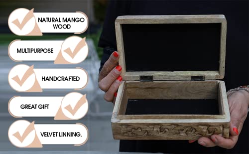 DharmaObjects Hand Carved Jewelry Trinket Keepsake Wooden Storage Box (Celtic Tree Of Life, Large) DharmaObjects