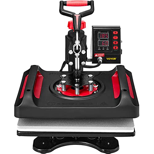 VEVOR 11 in 1 Heat Press, 12 x 15 Inch, Multifunctional Clamshell Printer, Digital Dual-Tube Heat Press Transfer Machine, Swing Away Sublimation Machine for T-Shirt Hat Cap Mug Plate Pen Shoes Black VEVOR