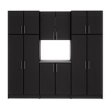 Prepac Elite Functional 6-Piece Garage Cabinets and Storage System Set I, Simplistic Garage Closet Shop Cabinets 16" D x 96" W x 89" H, Black, BRSX-1018-6M Prepac