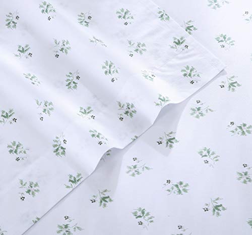 Stone Cottage - Full Sheets, Cotton Percale Bedding Set, Crisp & Cool Ideal Bedding Set (Green Sketchy Ditsy, Full) Stone Cottage