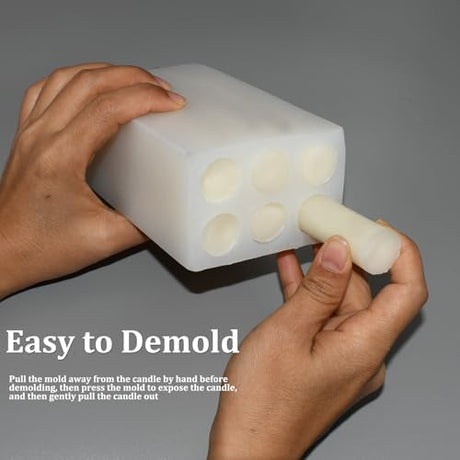 6-Cavity Long Cylinder Mold for Candle Making, 5.5Inch Cylinder Silicone Candle Mold Long Pillar Silicone Mold for Wax Candle Making Kackaidi