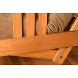 HomeStock Wood Futon Frame Queen Size - Classic Style Sofa Bed with Mission Arms Frame Only/Butternut HomeStock