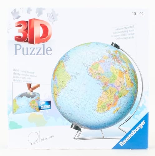 Ravensburger The Earth 540 Piece 3D Puzzle - Engaging Fun for Kids and Adults | Precision Fit with Easy Click Technology | Durable Displayable Model | Celebrating Over 130 Years of Quality Ravensburger