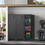Epochsteele Metal Storage Cabinet with Lock & 2 Keys 50" Metal Locking Cabinet with Shelves for Home & Office, Freestanding Multi-Use Organizer for Garage Kitchen - Easy Assembly (Black) Epochsteele