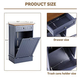 LOUVIXA Tilt Out Trash Can Cabinet, Blue, 10 Gallon Capacity, Wood Material, Dimensions 20.4"L x 13.5"W x 35.4"H LOUVIXA