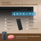 PuraFlame Herman 36 Inch Smart Linear Electric Fireplace - Premium Flame with 9 Colors, Clean Design, Recessed in-Wall or Wall-Mount or Free Standing, Compatible with Alexa and Google Assistant PuraFlame