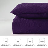 Whale Flotilla King Quilt Bedding Set, Soft Purple Bedspreads Quilts King Size for All Seasons, 3 Pieces Lightweight Geometric Star Pattern Coverlet Whale Flotilla