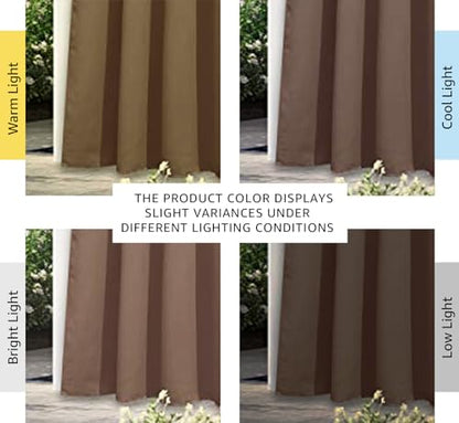 NICETOWN Gazebo Curtains Outdoor Waterproof, Patio Privacy Panels Thermal Insulated Blackout Privacy Grommet Sunlight Blocking Curtains for Gazebo, Porch, Pavilion, W52 x L108, Tan, 1 Panel - WoodArtSupply