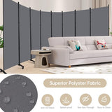 Room Divider 8 Panel Room Dividers/Wheels, Fabric Room Divider Panel for Office Room Partitions and Dividers, Portable Partition Wall Divider for Room Separation, Freestanding Privacy Screen Indoor HOMSCREENER