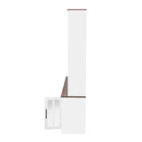 Tdewlye 95.5" W Wall Unit TV Stand Media Console with Bookshelves for TVs up to 80", Entertainment Center with Cabinets, Tempered Glass Doors and Adjustable Shelves,for Living Room (White@W) Tdewlye