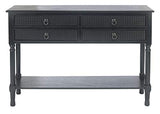 Safavieh Home Collection Haines Black 4-Drawer Bottom Shelf Console Table SAFAVIEH
