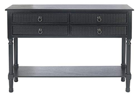 Safavieh Home Collection Haines Black 4-Drawer Bottom Shelf Console Table SAFAVIEH
