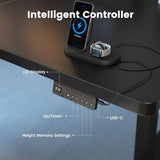 FEZIBO 71 x 37 Inch Electric Standing Desk with Integrated Dual-Beam, Height Adjustable Computer Desk, Stand Up Desk for Home Office Workstation, Large 3-Piece Desktop Black FEZIBO