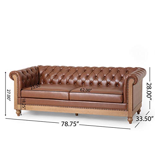 Christopher Knight Home Castalia Sofas, Cognac Brown + Natural Christopher Knight Home