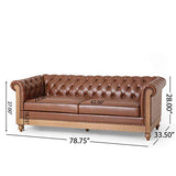 Christopher Knight Home Castalia Sofas, Cognac Brown + Natural Christopher Knight Home