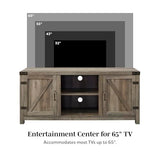 Walker Edison Georgetown Modern Farmhouse Double Barn Door TV Stand for TVs up to 65 Inches, 58 Inch, Rustic Oak Walker Edison