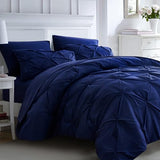 Ubauba 7pc Bed Comforter Set Queen Size, 7 Piece Dark Blue Bedding Sets with Comforters and Sheets, Royal Blue Soft and Fluffy Bed in a Bag Set (Navy,Queen) Ubauba
