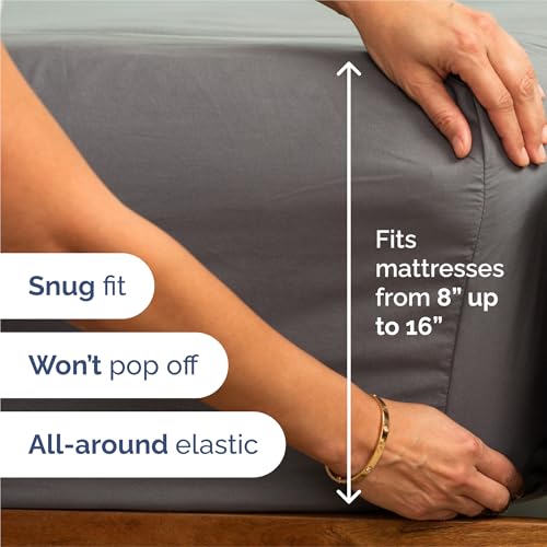 King 6 Piece Sheet Set - Comfy Breathable & Cooling - Ultra-Soft Hotel Luxury Bedding Set with 8-16 Inch Deep Pockets - 1 Flat & 1 Fitted Sheet & 4 Pillowcases - Wrinkle Free & Easy Care - Dark Grey CGK Unlimited