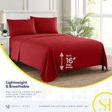Queen Size Bed Sheets - Breathable Luxury Sheets with Full Elastic & Secure Corner Straps Built In - 1800 Supreme Collection Extra Soft Deep Pocket Bedding Set, Sheet Set, Queen, Red Sweet Home Collection