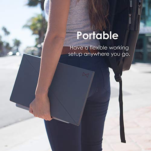 DesignNest Levit8 Portable Standing Desk Work Station Foldable Sit to Stand Laptop Riser, Easy flat to Raised surface Converter, Origami home, office Travel (Medium) DesignNest