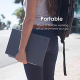DesignNest Levit8 Portable Standing Desk Work Station Foldable Sit to Stand Laptop Riser, Easy flat to Raised surface Converter, Origami home, office Travel (Medium) DesignNest